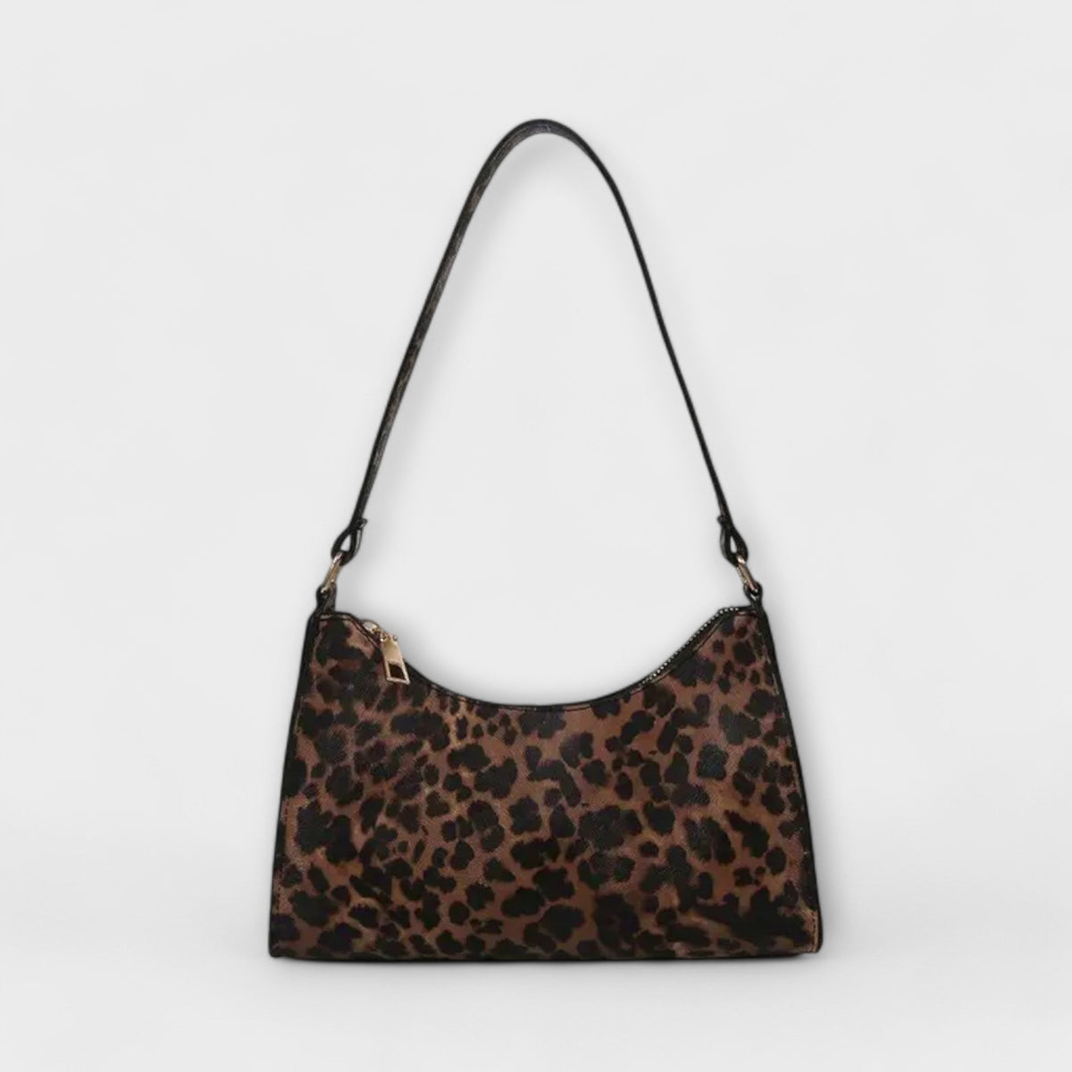 Nora. - Schultertasche im französischen Stil mit Leopardenmuster