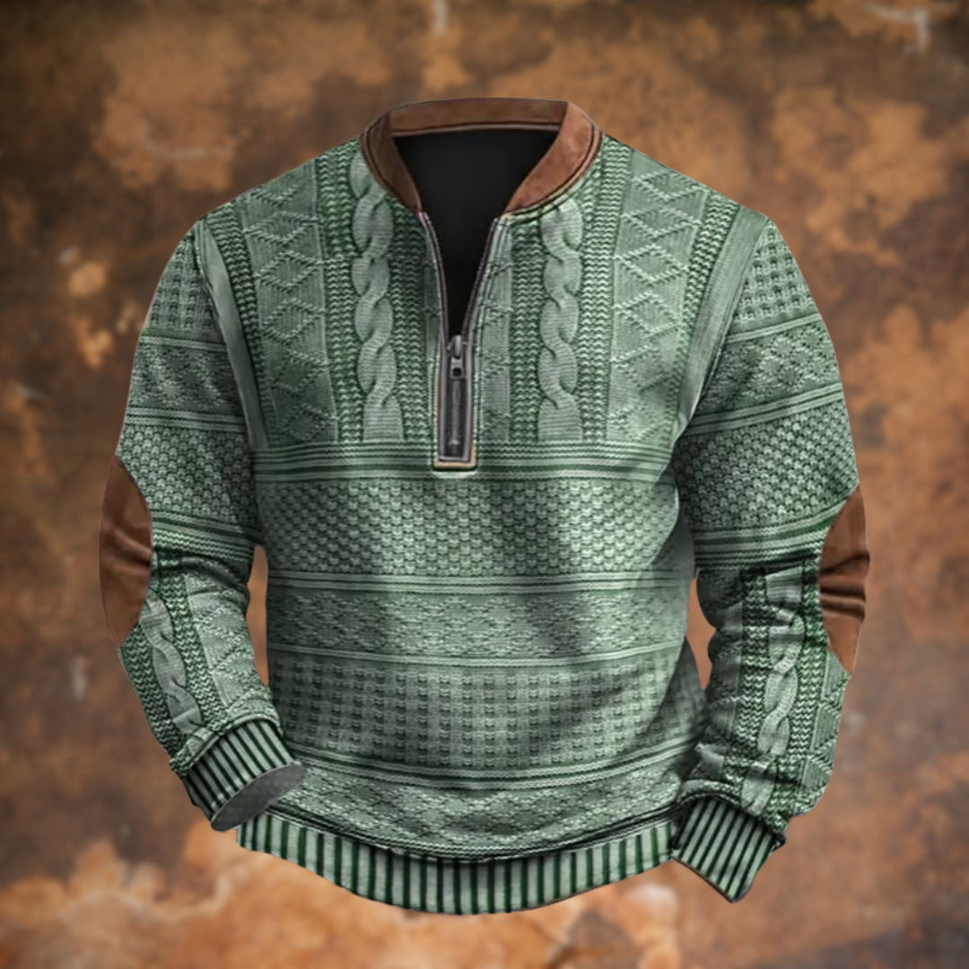 Jürgen  – Strickpullover mit Reißverschlussdetail