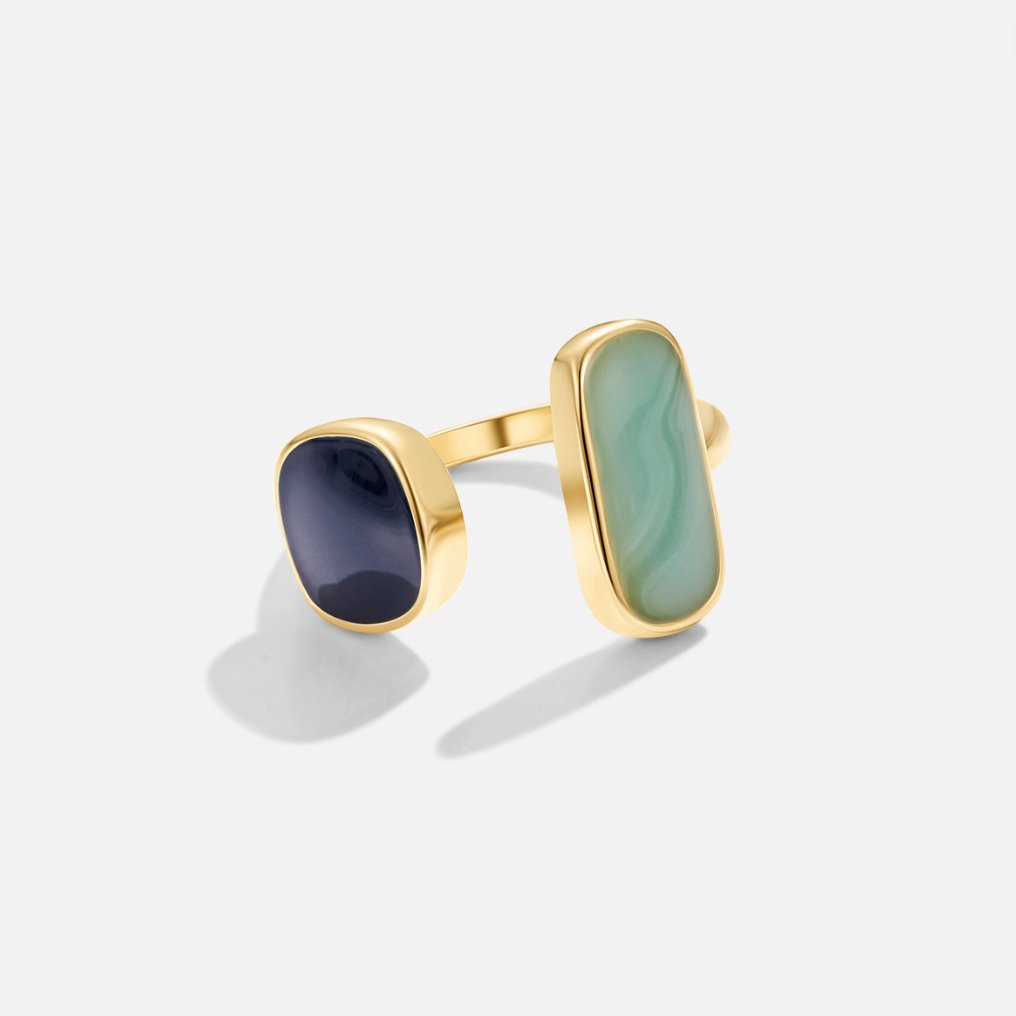 Umhüllender Ring mit Aquamarin